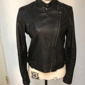 Soft leather moto jacket from Neiman Marcus